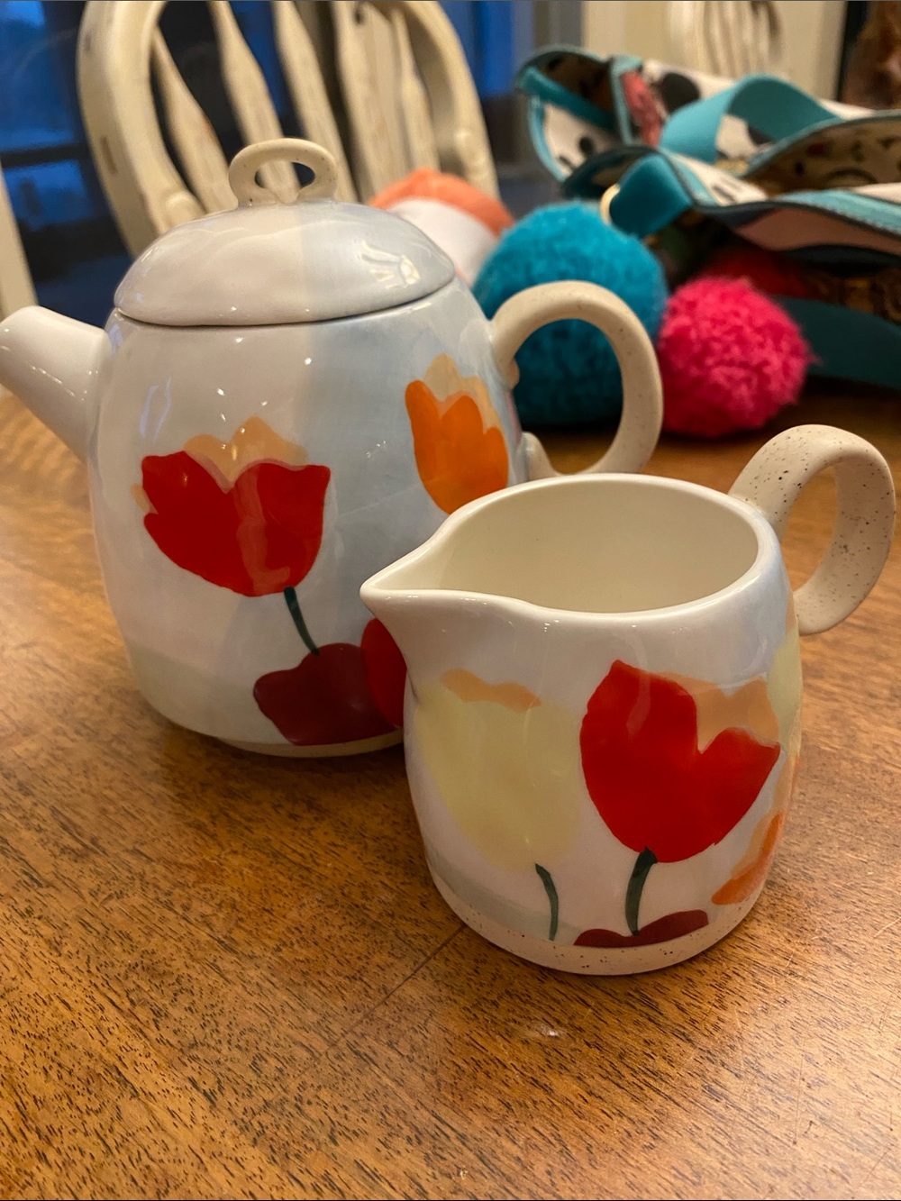 ANTHROPOLOGIE Tulip Tea for One TWO Piece Set